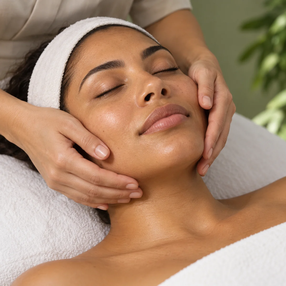 Imagem ilustrativa de um momento de massagem facial